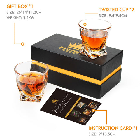 Almagic 11 oz whiskey glass in sturdy gift box, ideal for gifting