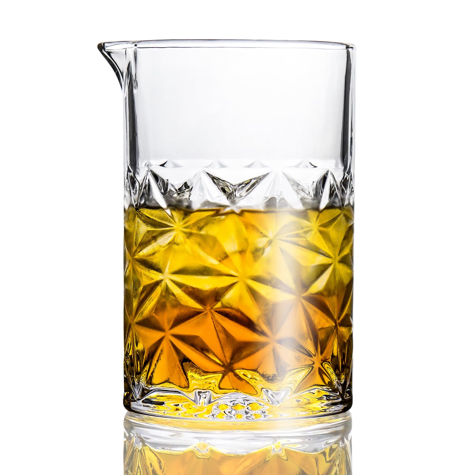 Almagic 24oz cocktail mixing glass with clear crystal for balanced pours.