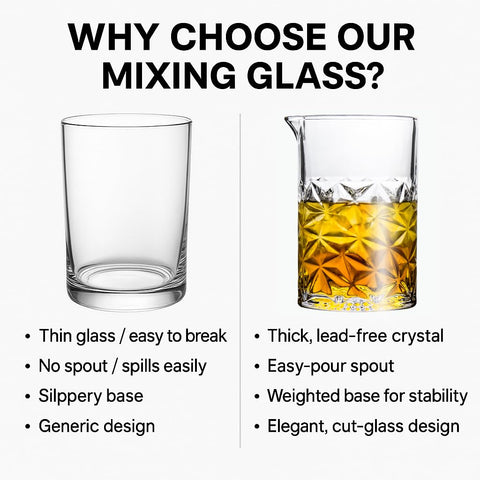 Almagic heavy base glass provides stability during stirring and mixing.