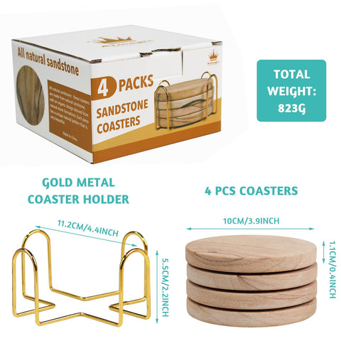 Almagic sandstone coaster close-up reveals porous surface that absorbs moisture.