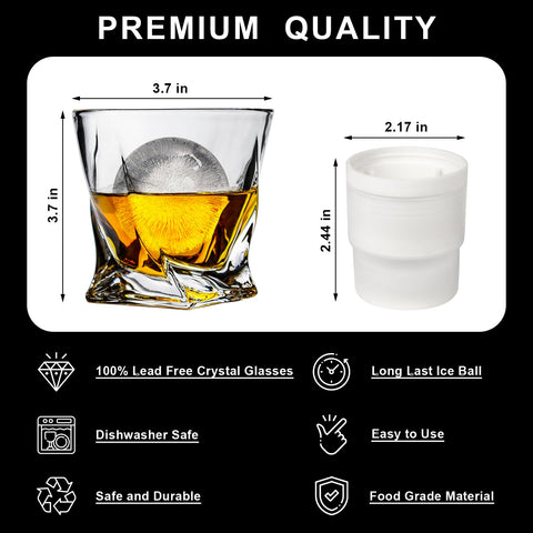 Almagic twisted square-bottom design adds refined style to any bar.