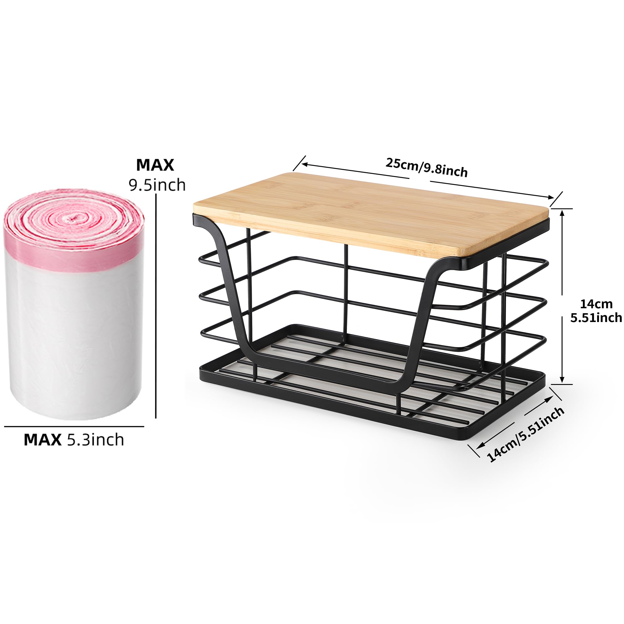 ALOCEO bamboo top lid on storage basket adding natural contrast and protection.