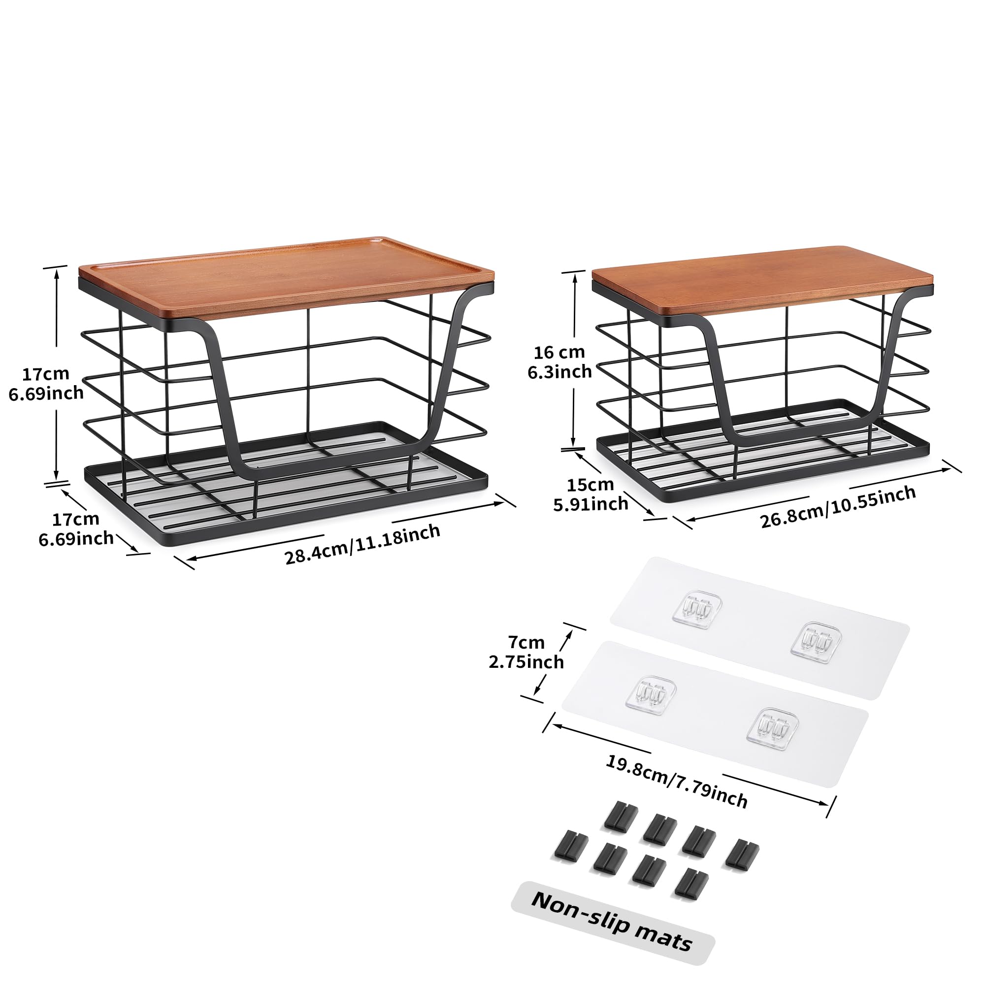 ALOCEO includes adhesive backings and non-slip feet for secure placement