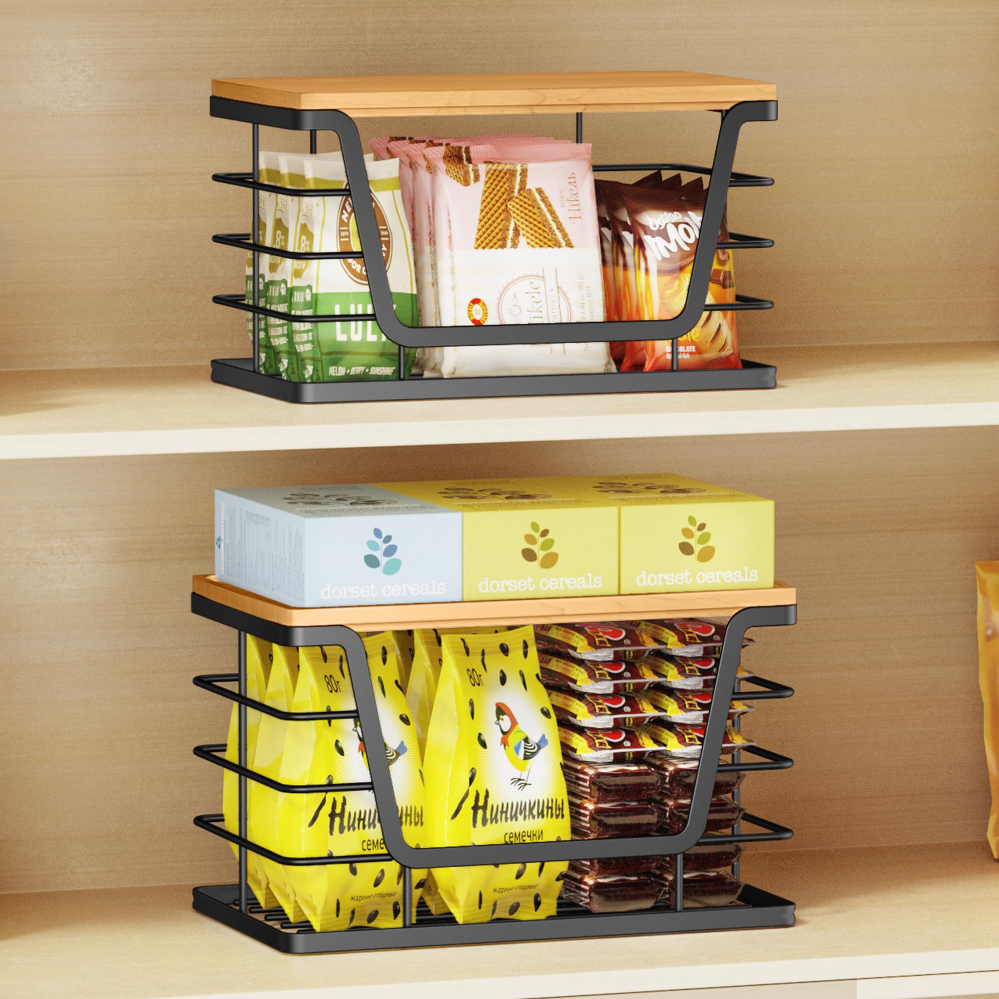 ALOECO stackable bin large with lid, fits larger rolls for laundry or kitchen.