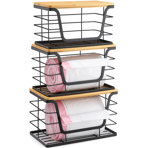 ALOECO stackable bin small with lid for compact pantry storage and easy bag access.