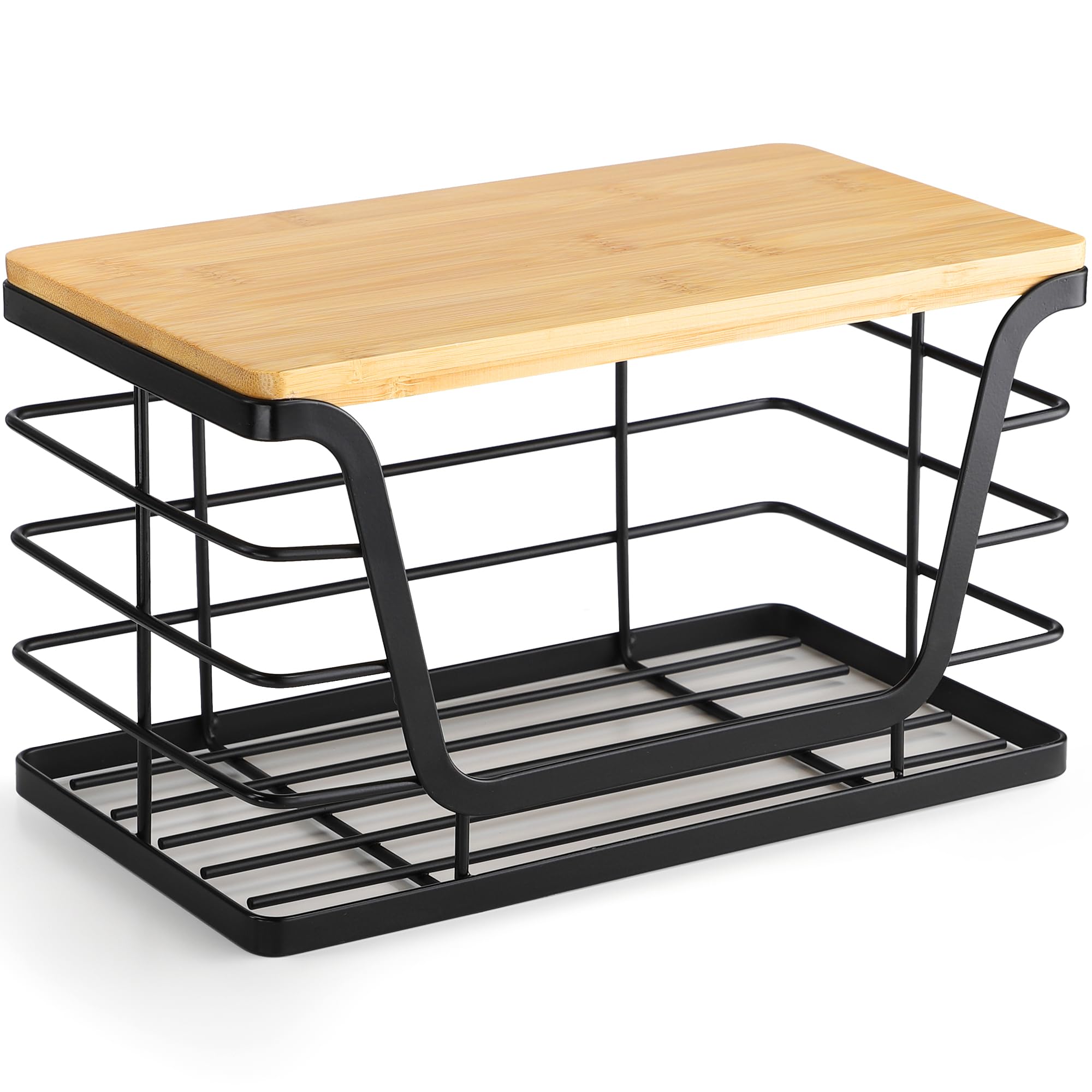 ALOCEO small wall basket in stainless steel with adhesive mount for organized storage.