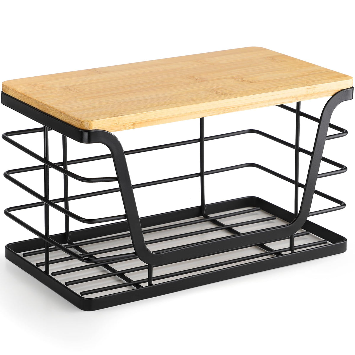 ALOCEO small wall basket in stainless steel with adhesive mount for organized storage.