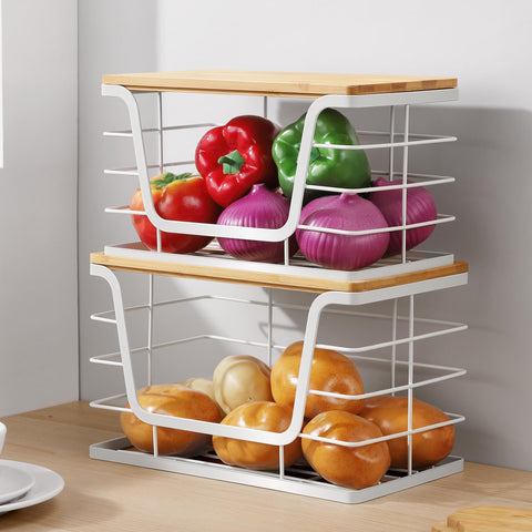 ALOCEO stainless steel pantry organizer offering sturdy, durable storage.