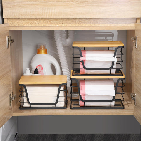 ALOECO trash bag dispenser front opening for quick bag loading and removal.