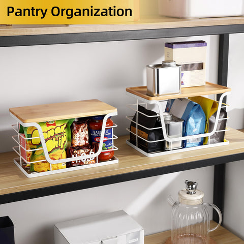 ALOCEO white kitchen storage bin with clean, modern look on a counter.