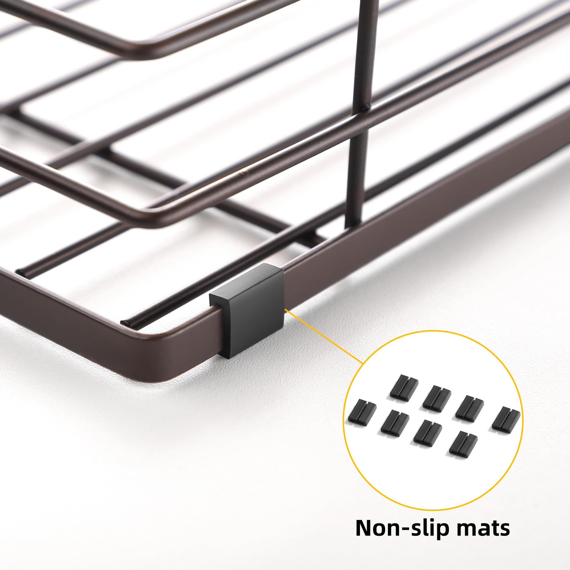 ALOCEO brown stackable basket fits under sink or in pantry.