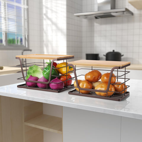 ALOCEO kitchen bin for potatoes and onions, keeps produce organized and fresh-looking.