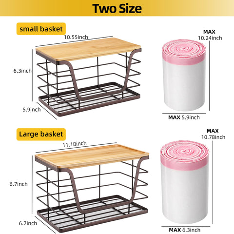 ALOCEO wire storage basket, two sizes, stackable for bags and groceries.