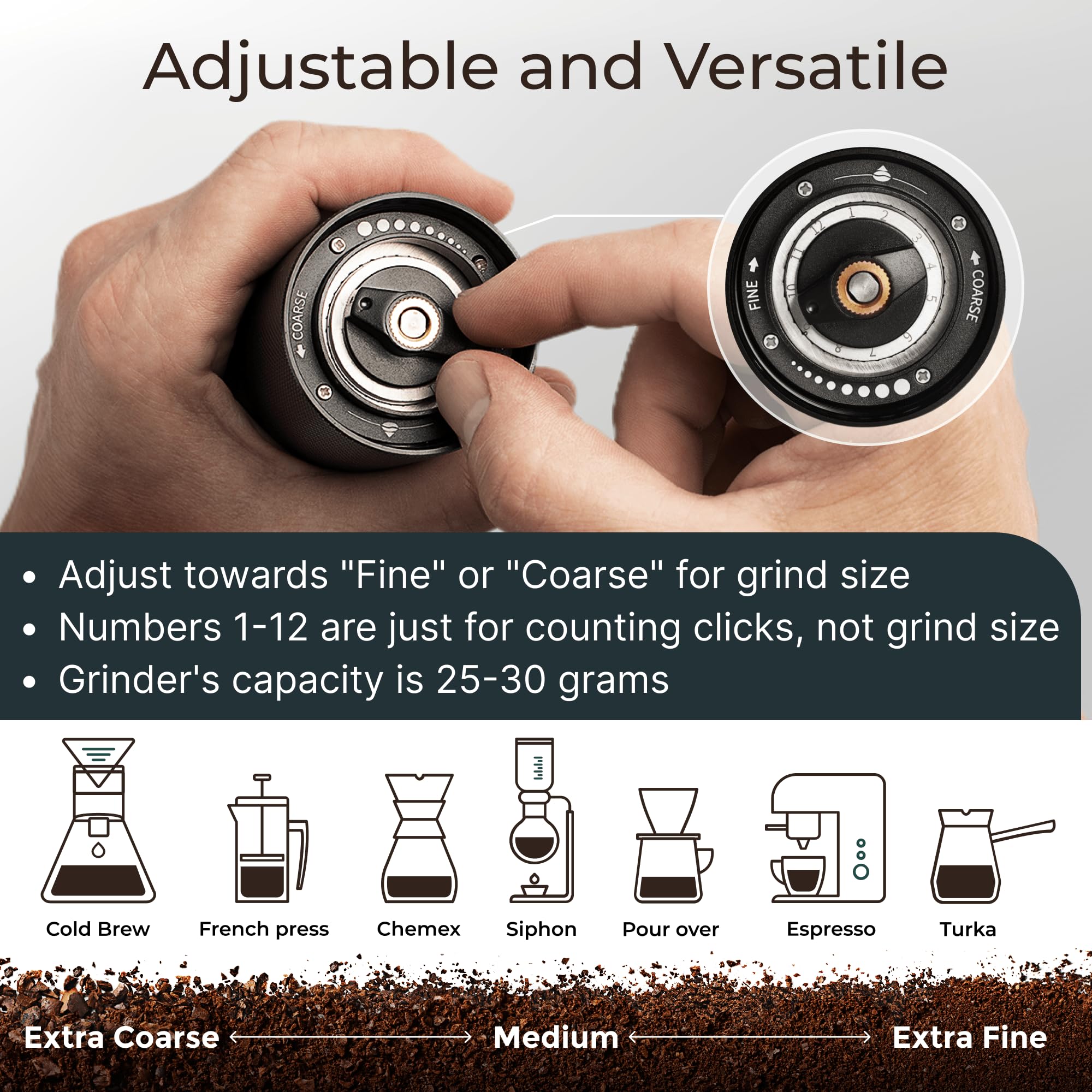 Dual-bearing design supports smooth, stable grinding motion