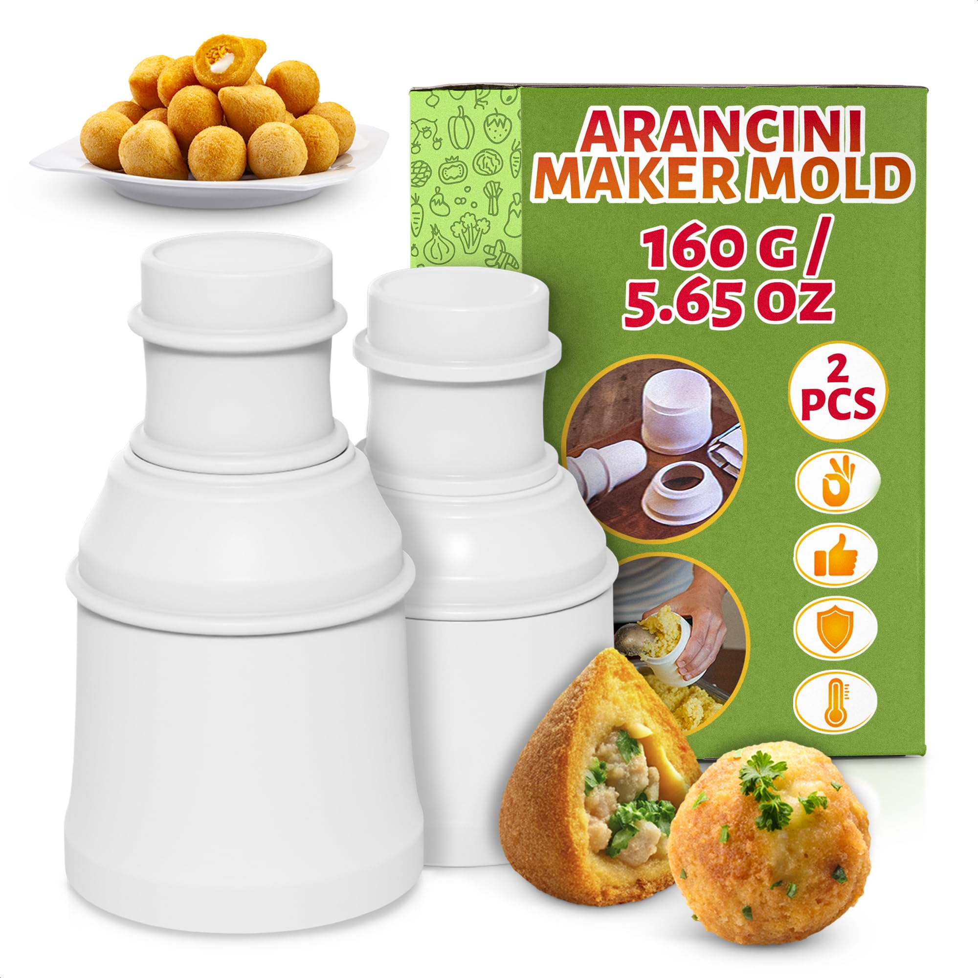 ALPENKOK arancini maker mold round shape for uniform rice balls at home