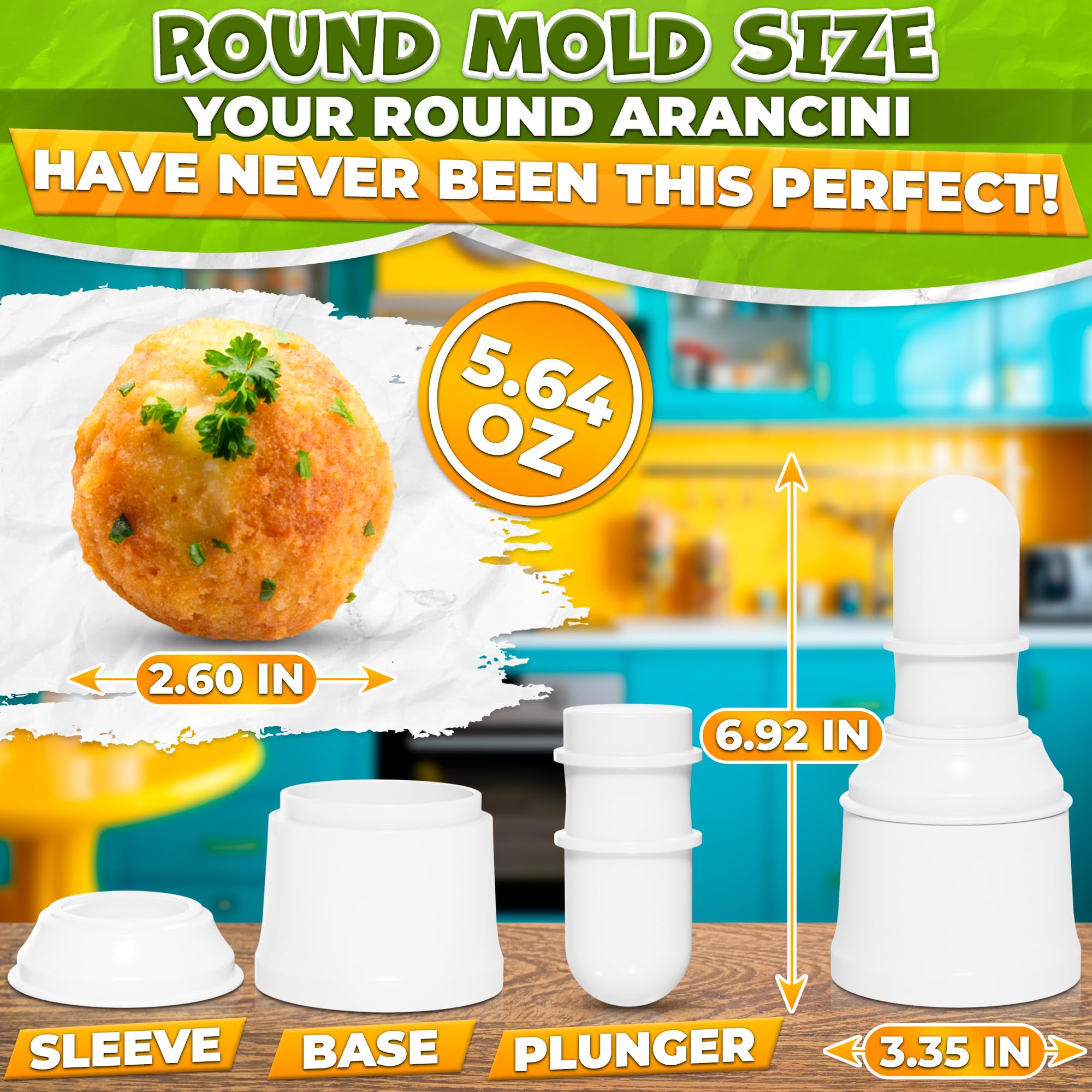ALPENKOK arancini mold set 160g capacity for portions