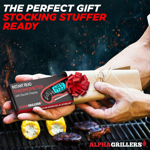 Alpha Grillers gift-ready thermometer boxed for gifting to cooks.