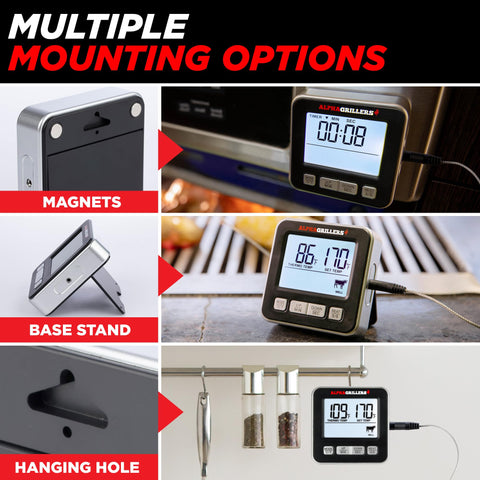 Alpha Grillers stainless steel probe delivers durable performance under high heat.