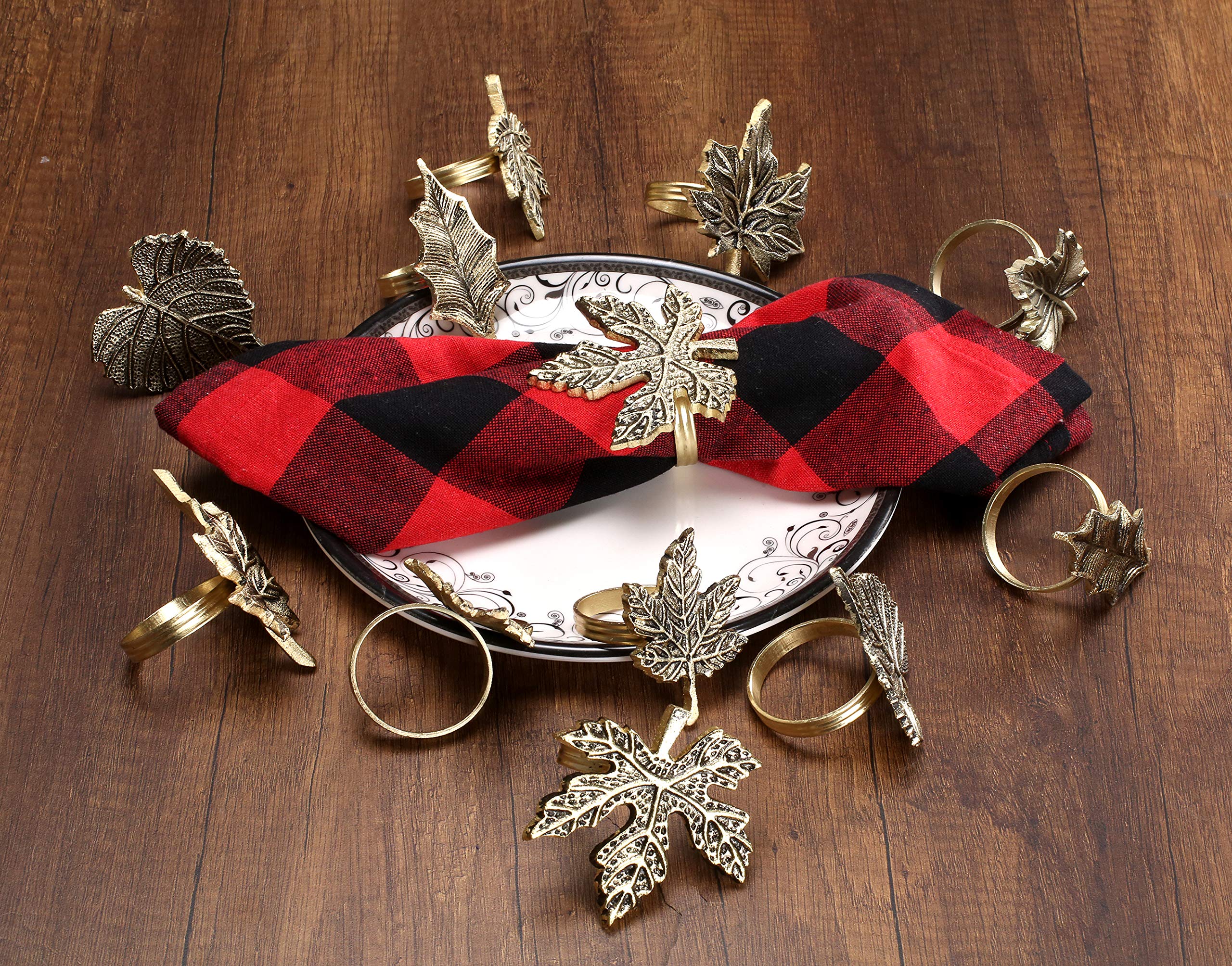 Alpha Living Home birch leaf napkin rings offer natural texture for rustic tables