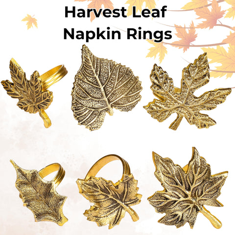 Alpha Living Home holiday table decor with harvest leaf rings
