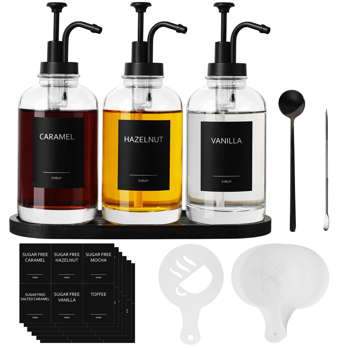 ALPIRIRAL syrup dispenser with pump for a stylish coffee bar setup