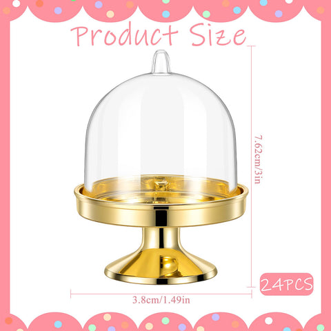 Alrhso gold mini cupcake stand with dome keeps snacks fresh during celebrations.