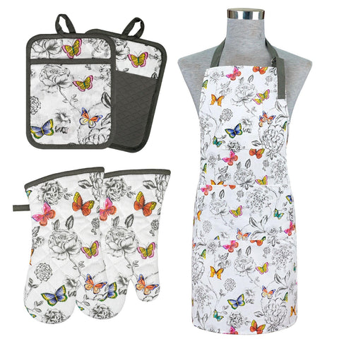 Alselo butterfly oven mitts provide heat protection for hot cookware.