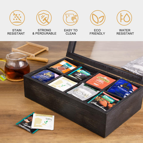 Alsonerbay durable wood teabox with reliable hardware for daily use.