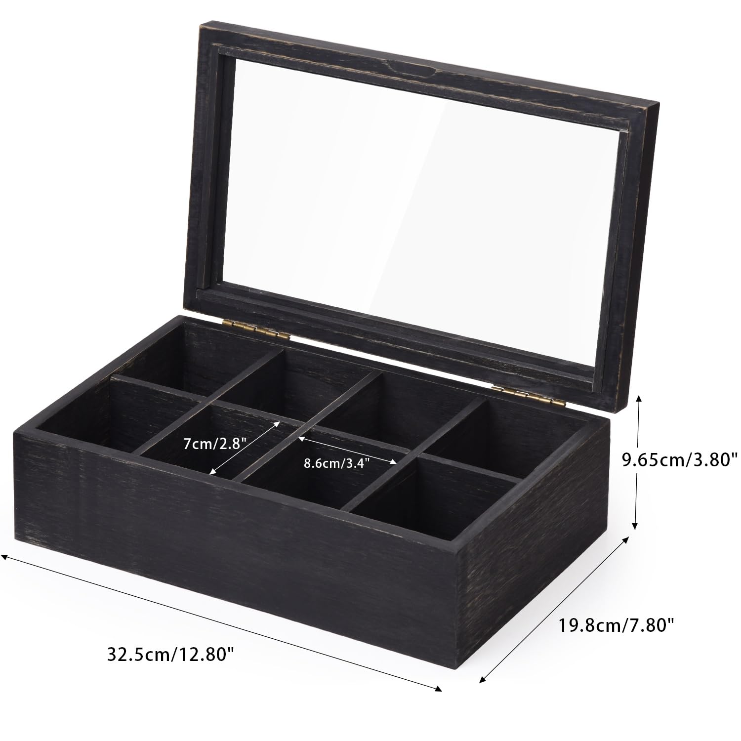 Alsonerbay wooden kitchen storage box for tea, sugar, and creamers.