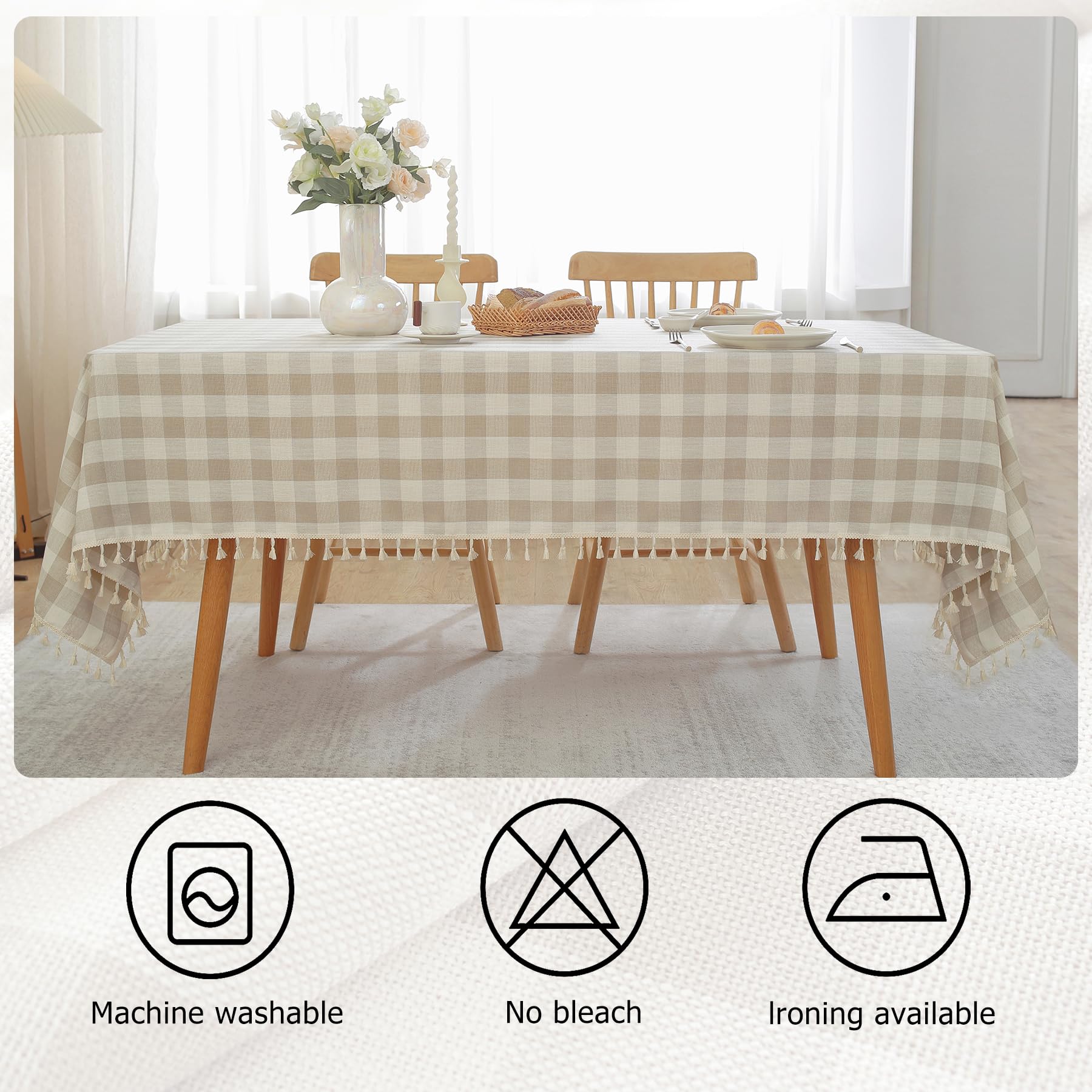 Alsoo dining tablecloth tassel-edged enhances tablesetting with subtle detail