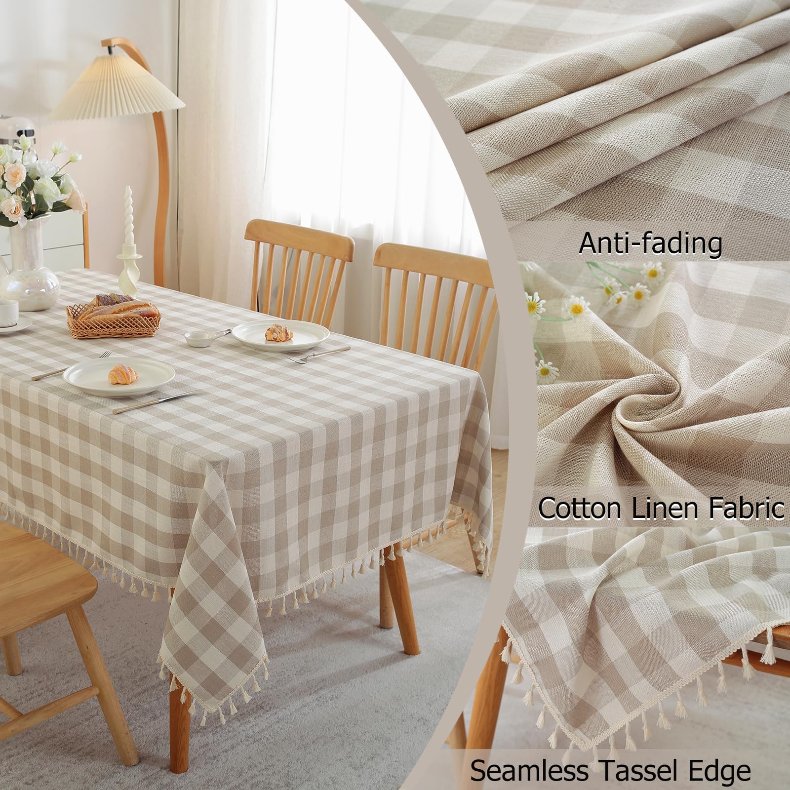 Alsoo washable tablecloth rectangle gingham is easy to care for
