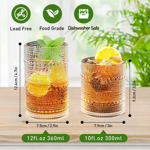 Altarret vintage hobnail 10oz cocktail glass with secure grip.