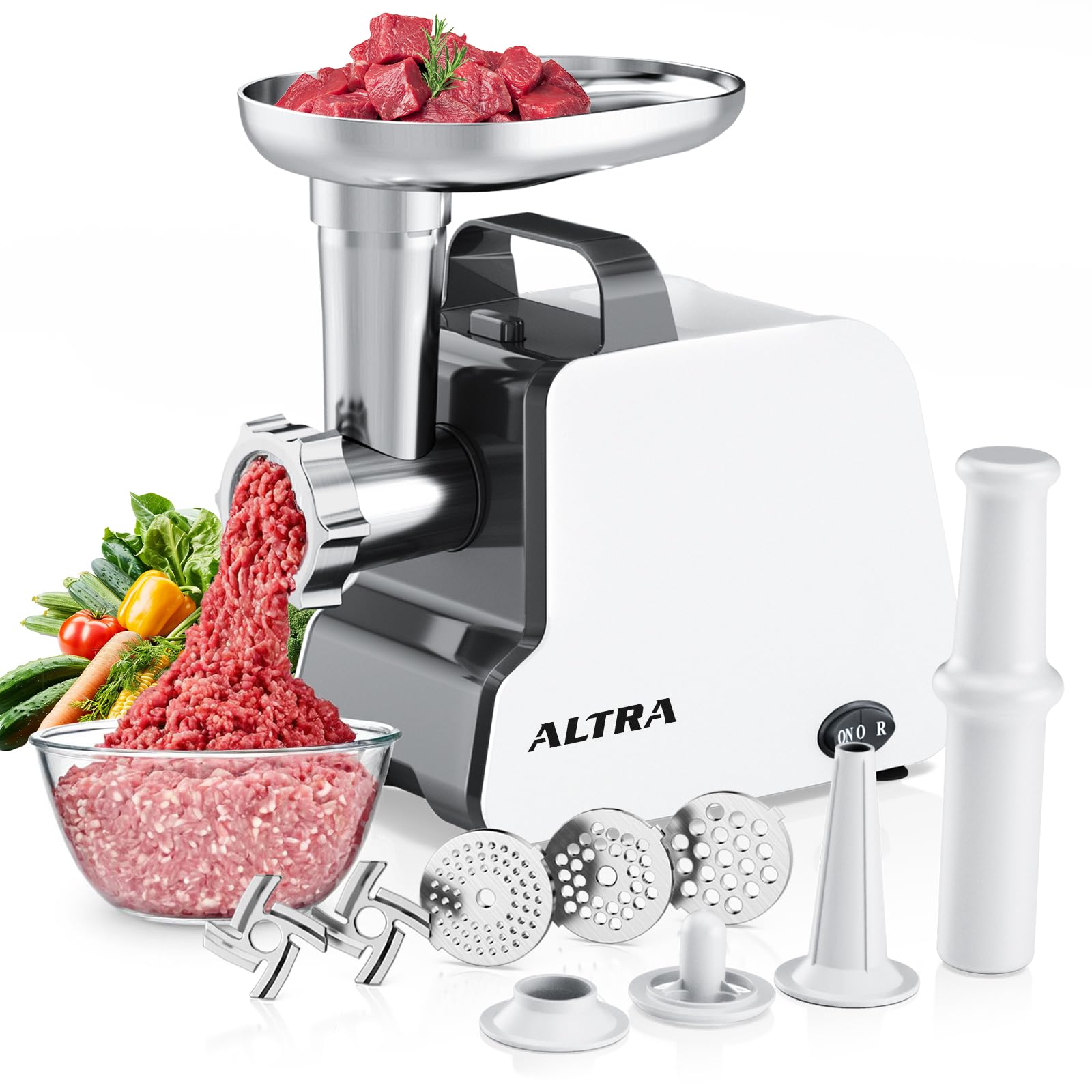 ALTRA LIFE electric meat grinder motor in action for powerful home grinding