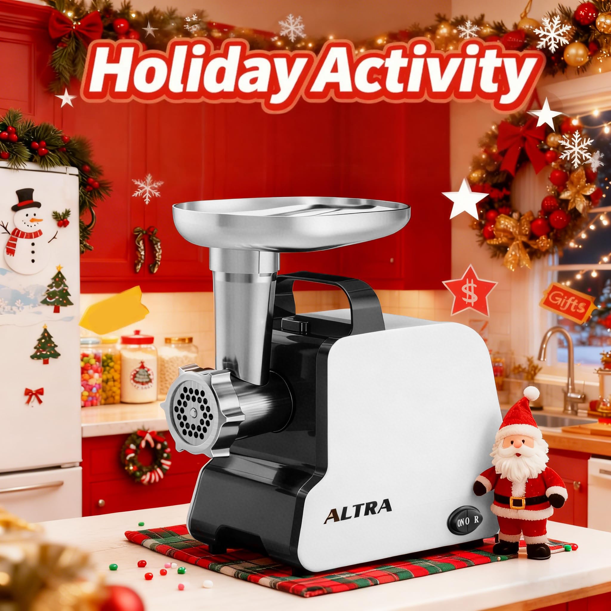 ALTRA LIFE meat grinder with three grind sizes for versatile textures