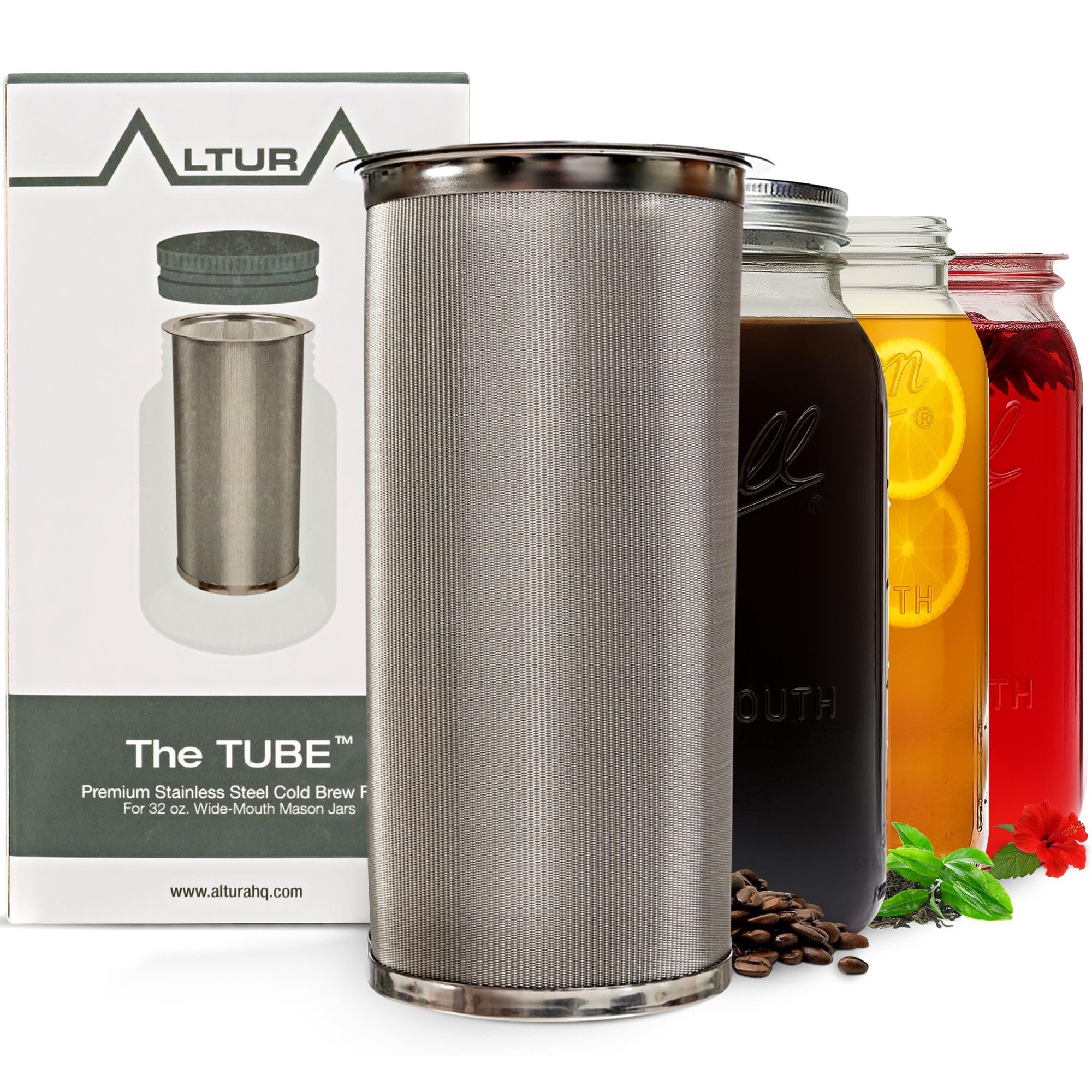 Altura The Tube cold brew filter assembly for wide-mouth jars, smooth brew expected