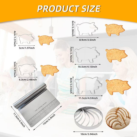 Alunduto pig cookie cutter 5.5-inch creates bold pig shapes for cookies.