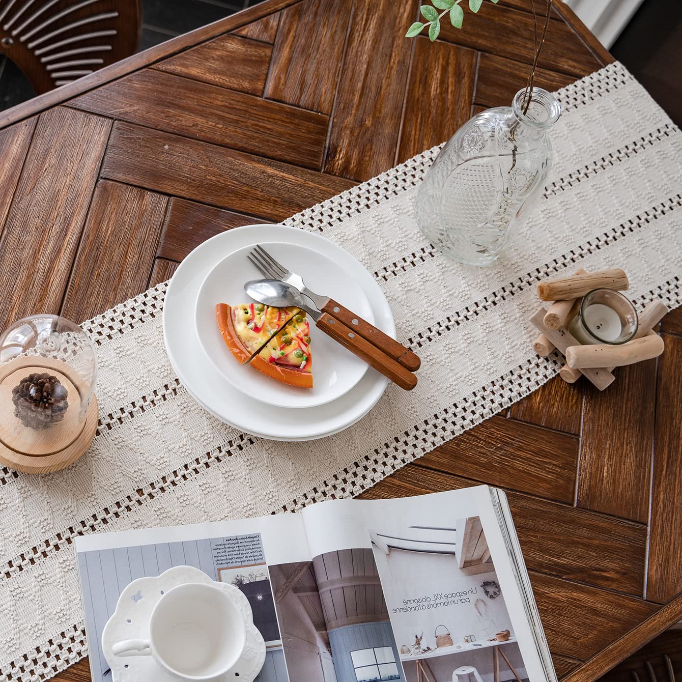 Alynsehom boho runner tassels add texture to casual dinner tables
