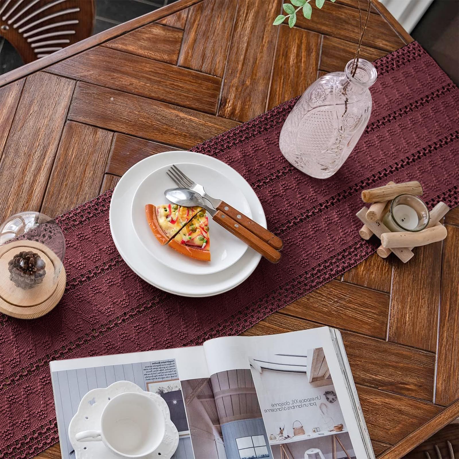 Alynsehom hand-woven cotton runner shows soft texture for daily tables.
