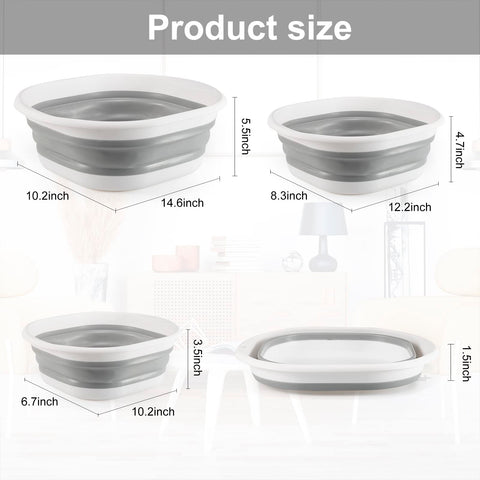ALYSTER collapsible basin anti-slip bottom and hanger for easy draining.