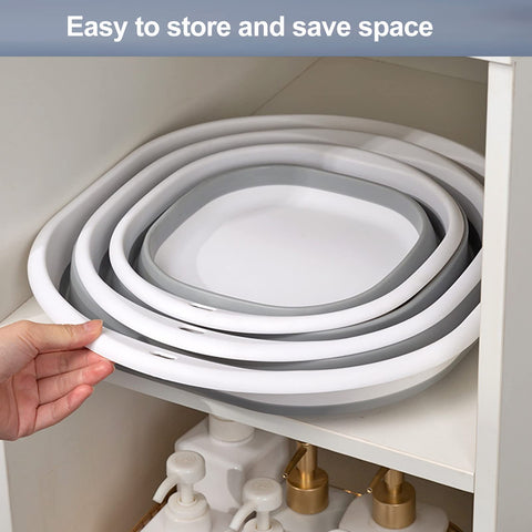 ALYSTER collapsible tub small grey perfect for travel, camping, or picnics.