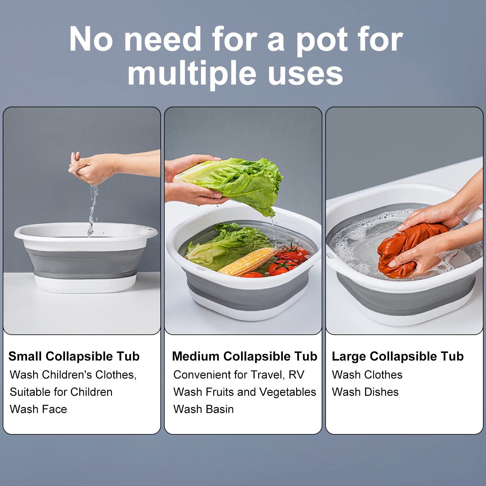 ALYSTER three-piece set BPA-free durable tubs suit home, camping, and outdoor use.