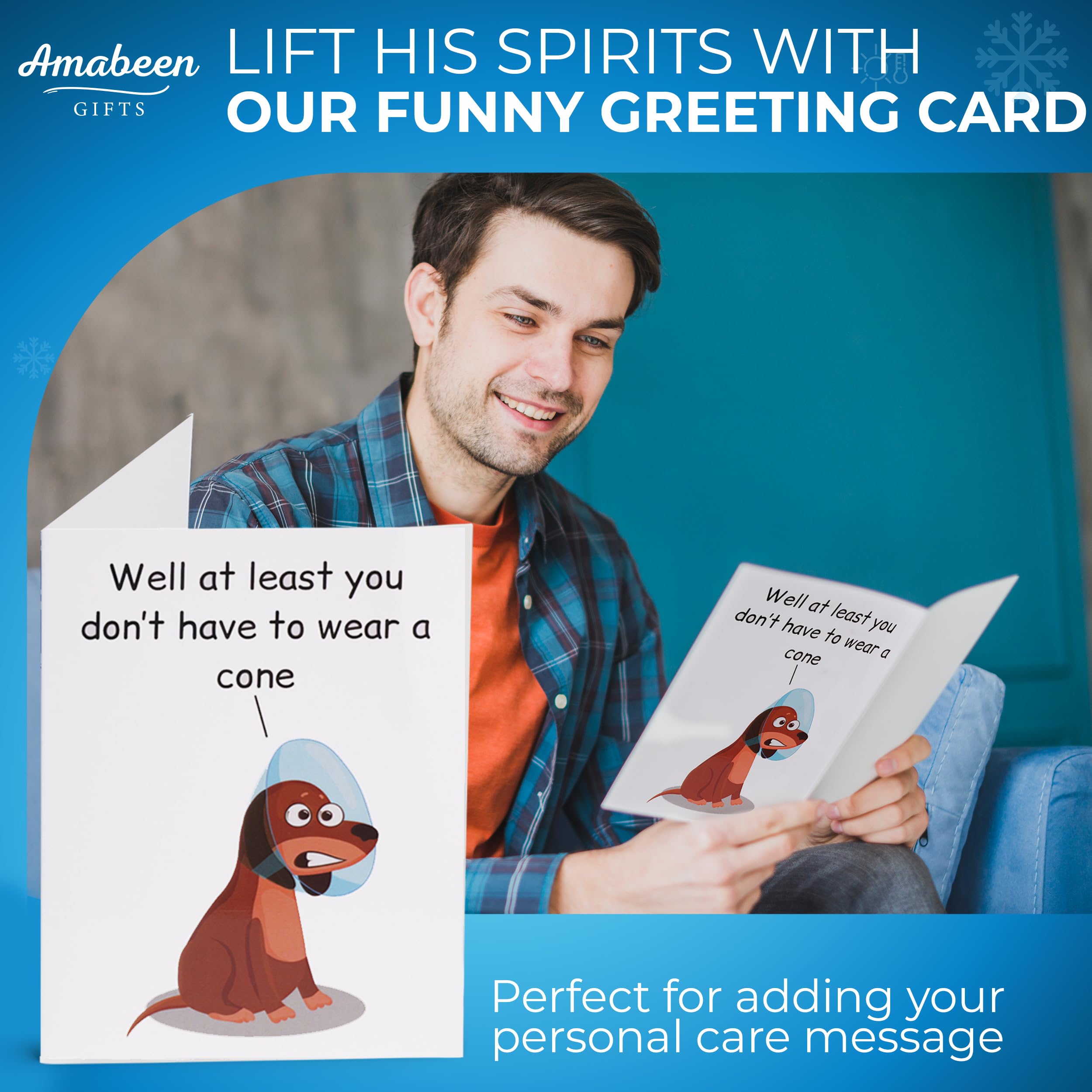 Amabeen Gifts Get Well Basket funny-card adds lighthearted encouragement during recovery.