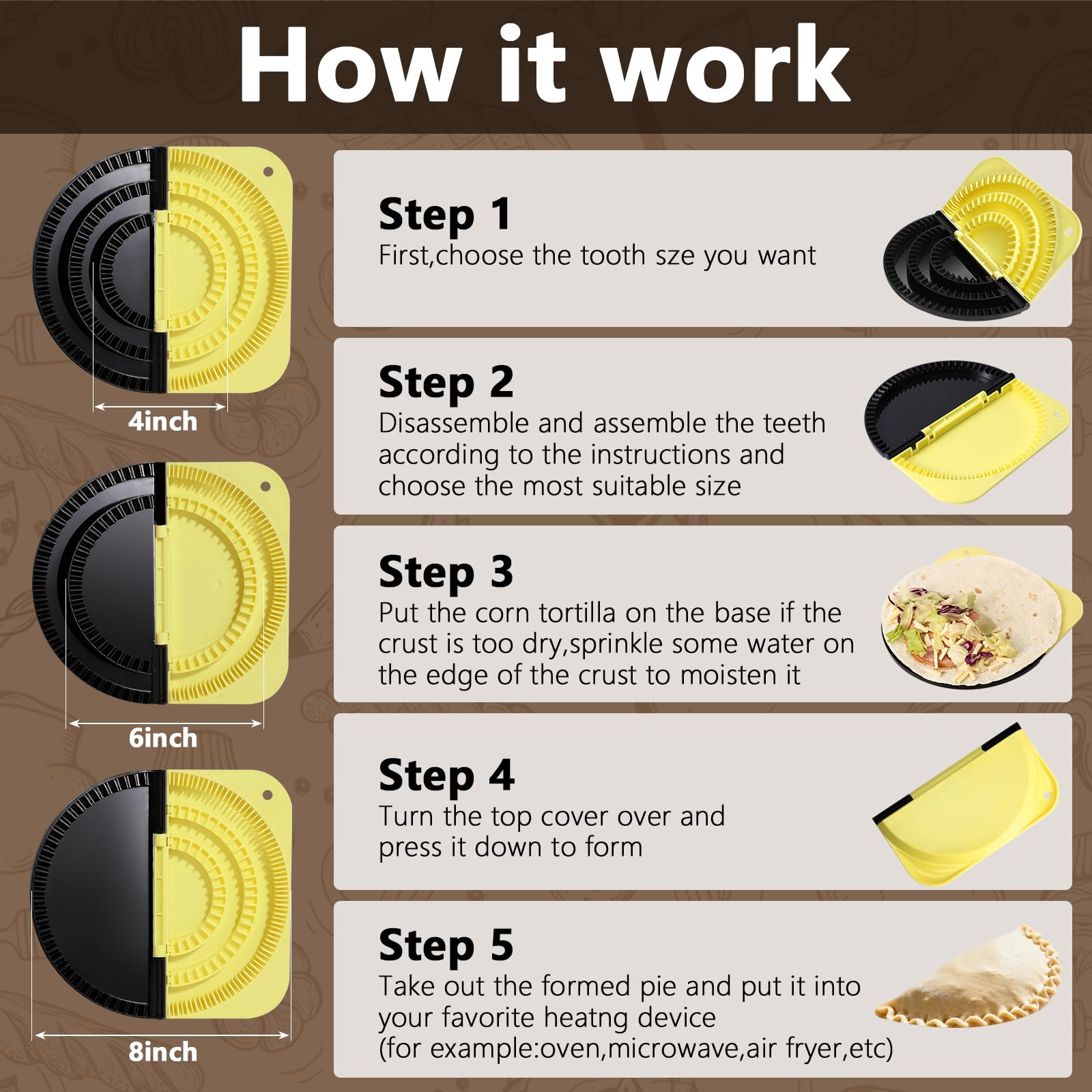 amader 3-in-1 tortilla sealer detachable design for shared cooking.