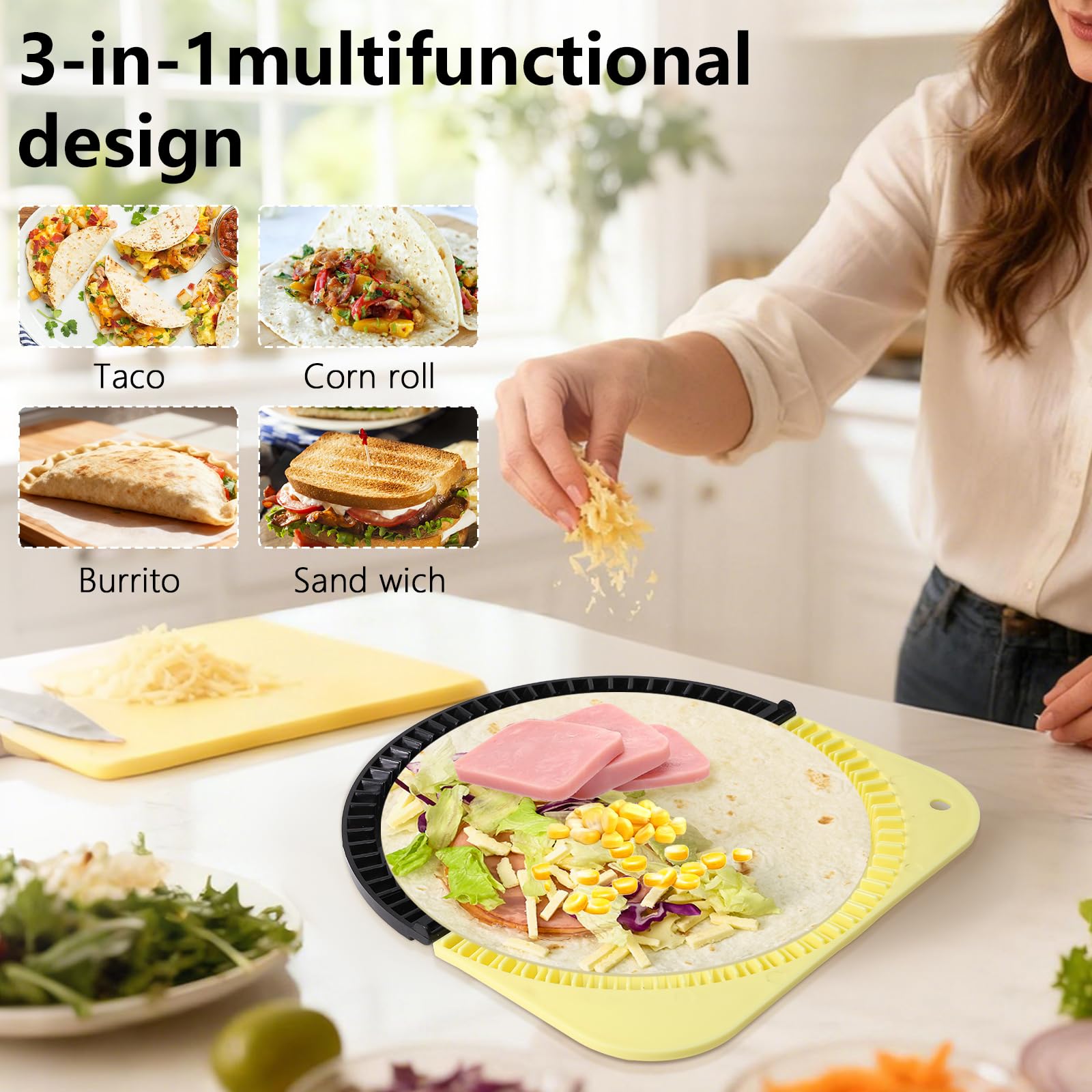amader 3-in-1 tortilla sealer dishwasher-safe for easy cleanup.