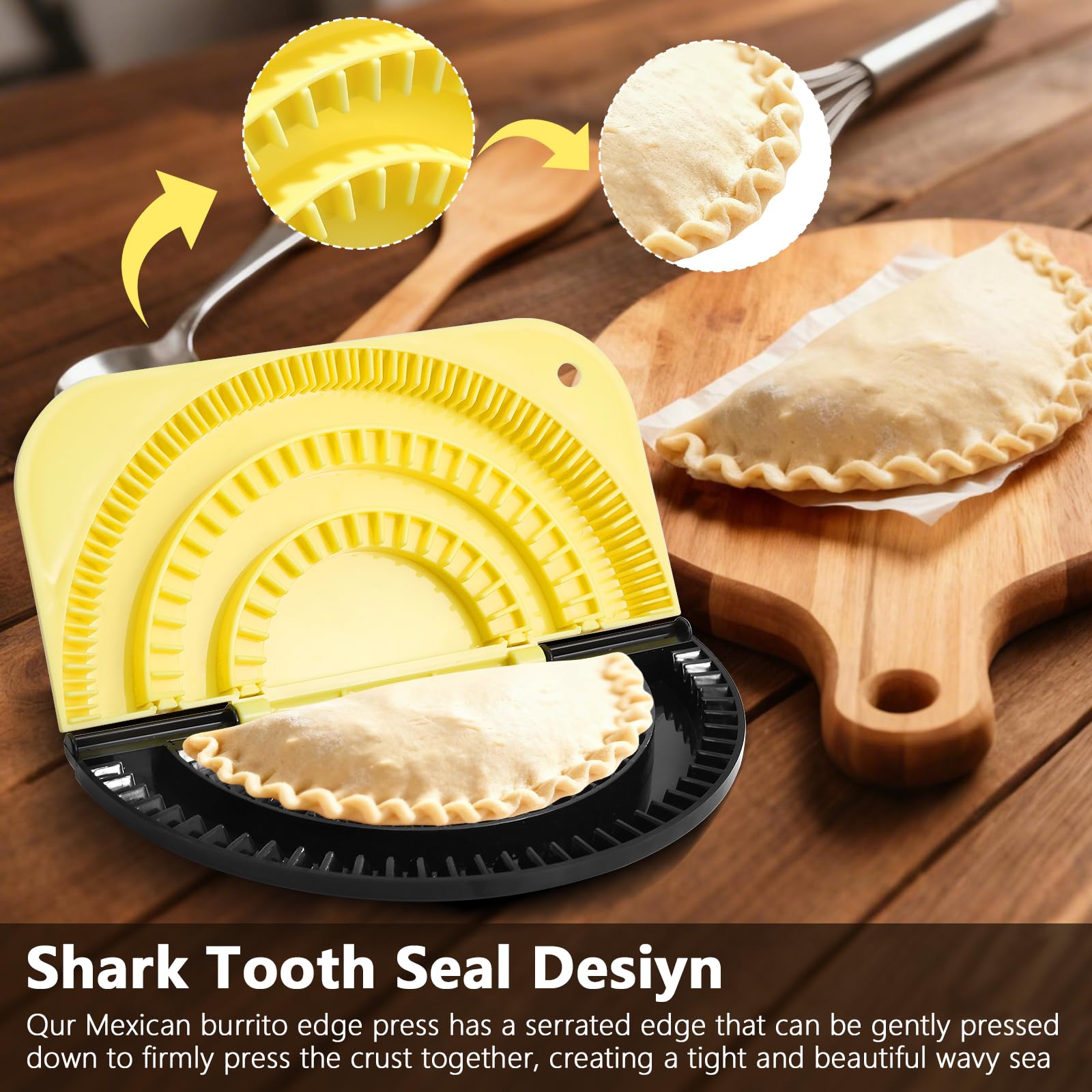 amader 3-in-1 tortilla sealer one-press seal for secure fillings.