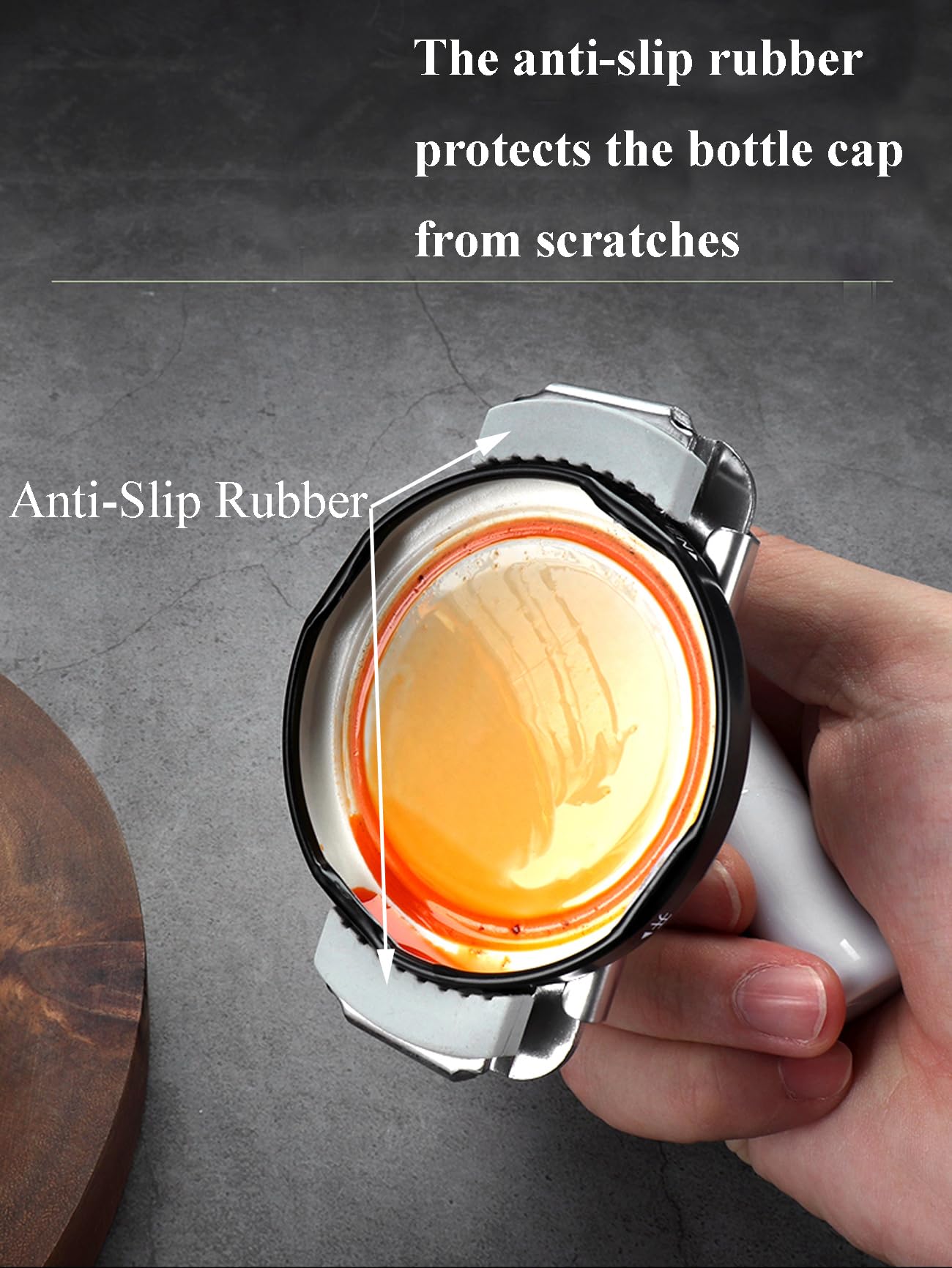 Amadething jar opener anti-slip-rubber prevents slipping during twisting.