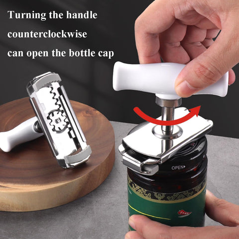 Amadething jar opener easy-twist-action opens jars smoothly.