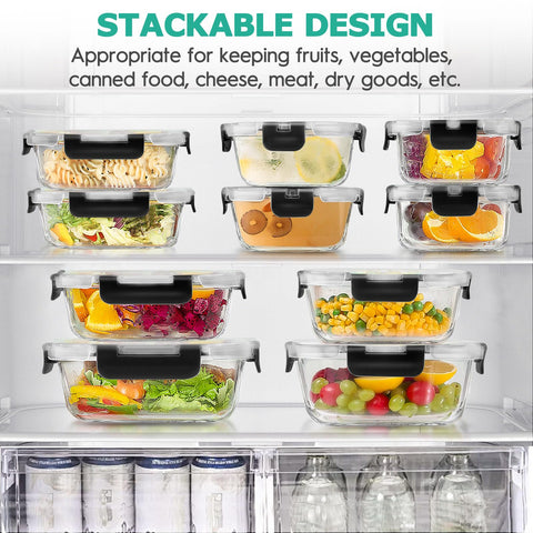 Amaleko stackable design saves cabinet space and keeps contents visible.