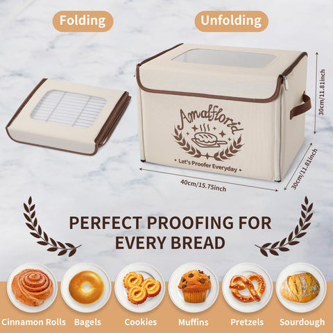 Amalflorid bread-proofing box lid open reveals clear window for checks