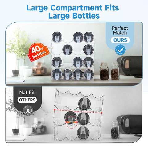 Amaoot 4-tier stackable bottle rack showing easy assembly and space saving.